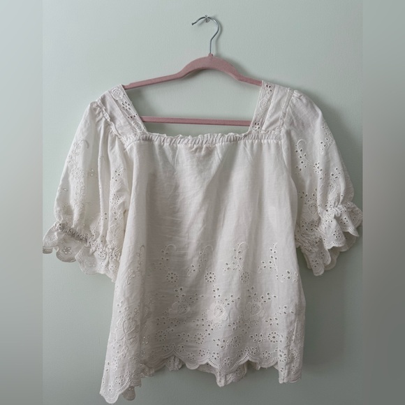 Puff Sleeve Eyelet Top - Picture 3 of 3